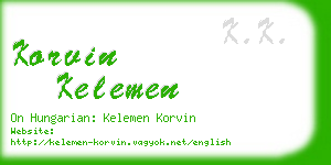 korvin kelemen business card